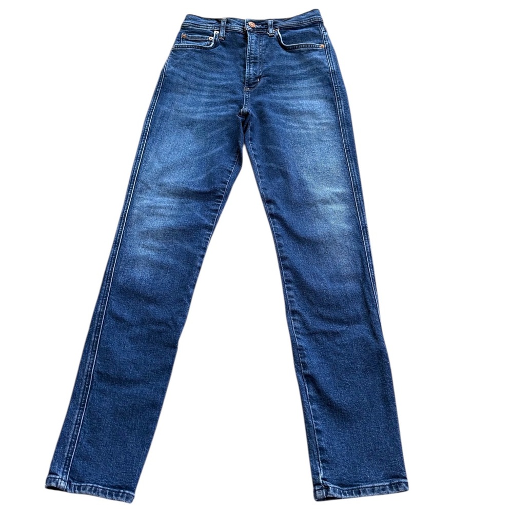 Agolde Women’s High-Rise Skinny Stretch Jeans Zip Fly Size 25 Blue Inseam 27.5”